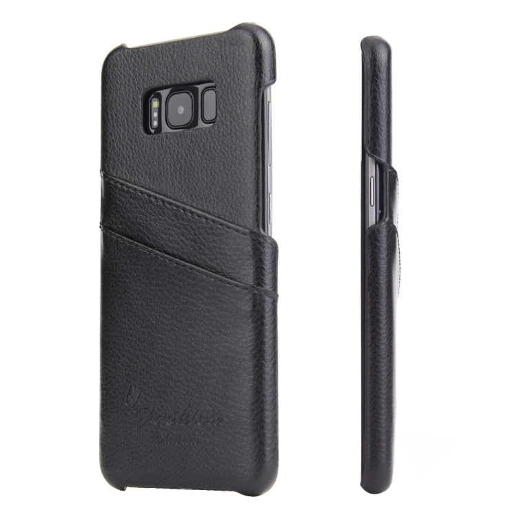 Fierre Shann Litchi Texture Genuine Leather Case for Galaxy S8, with Card Slots