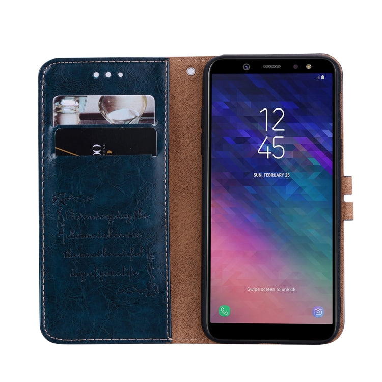 Business Style Oil Wax Texture Horizontal Flip Leather Case for Galaxy A6 (2018), with Holder & Card Slots & Wallet
