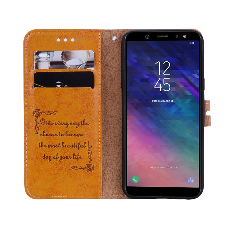 Business Style Oil Wax Texture Horizontal Flip Leather Case for Galaxy A6 (2018), with Holder & Card Slots & Wallet