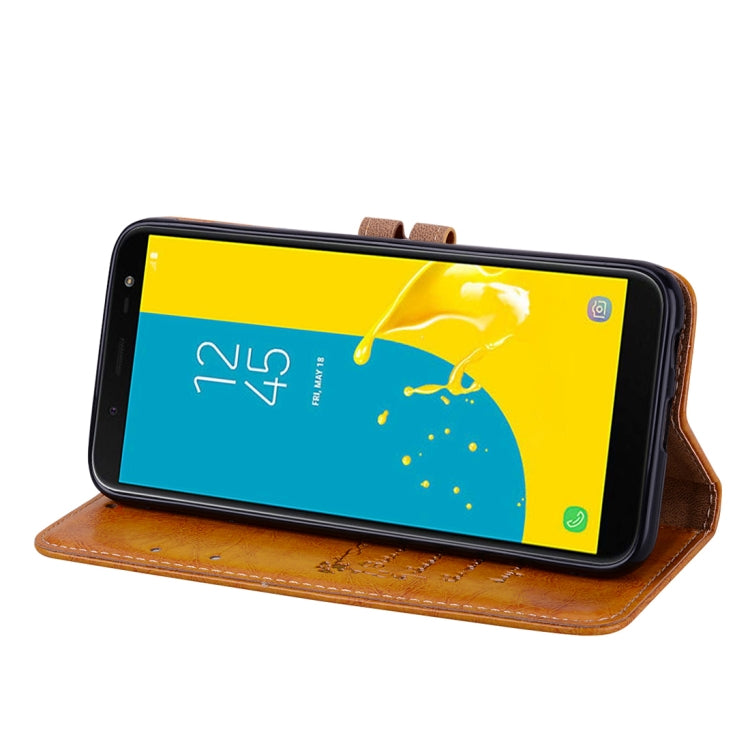 Business Style Oil Wax Texture Horizontal Flip Leather Case for Galaxy J6 (EU Version) (2018), with Holder & Card Slots & Wallet