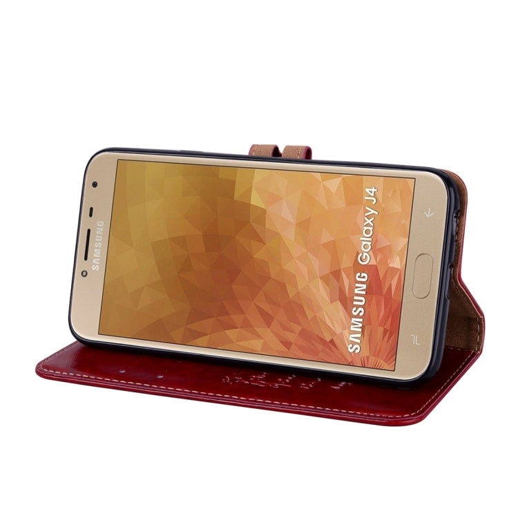 Business Style Oil Wax Texture Horizontal Flip Leather Case for Galaxy J4 (EU Version) (2018), with Holder & Card Slots & Wallet