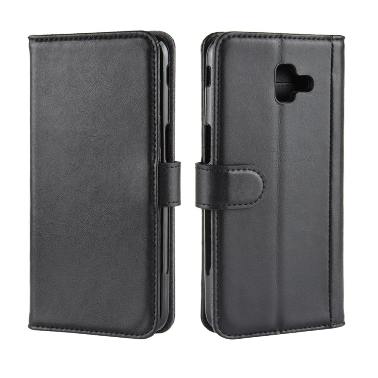 Horizontal Flip Genuine Leather Case for Galaxy J6+ / J6 Prime, with Card Slots & Holder & Wallet