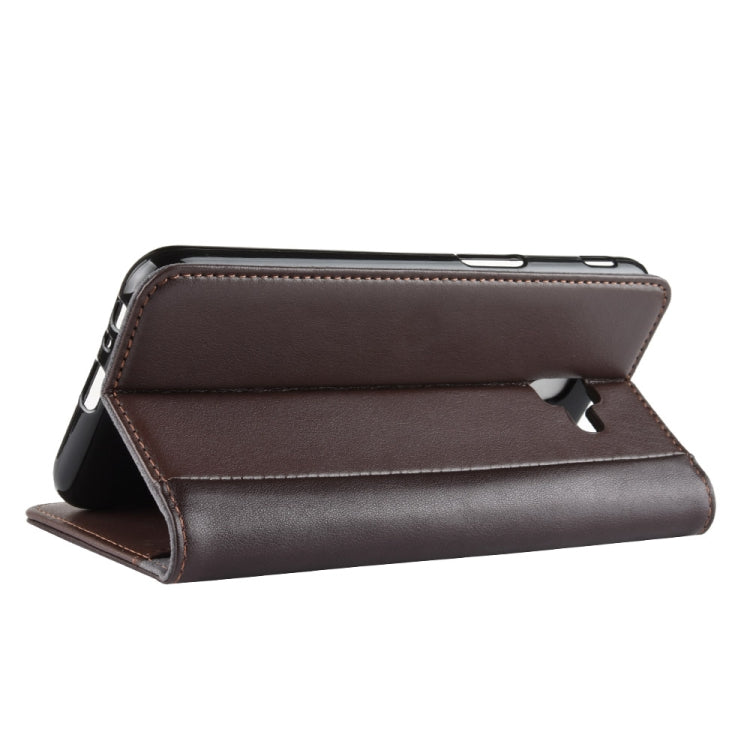 Horizontal Flip Genuine Leather Case for Galaxy J6+ / J6 Prime, with Card Slots & Holder & Wallet