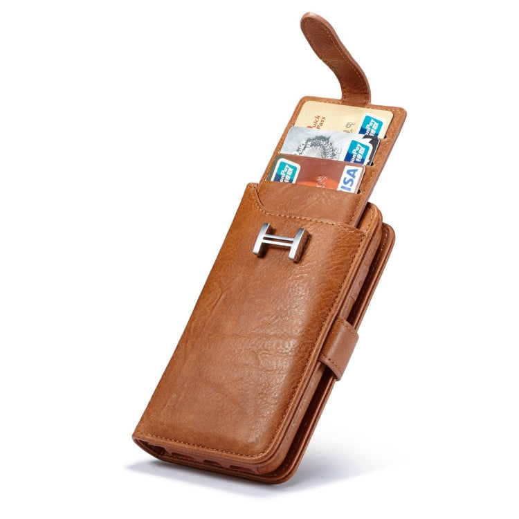 For Galaxy S8 PU Detachable Horizontal Flip Protective Leather Case with Card Slots & Wallet & Photo Frame(Brown)