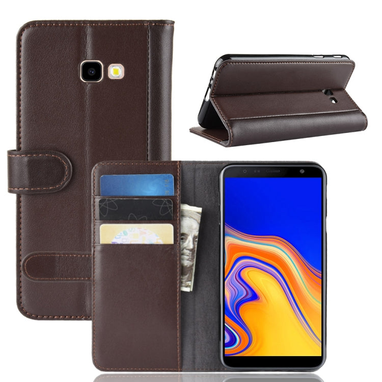 Horizontal Flip Genuine Leather Case for Galaxy J4+ / J4 plus / J415F, with Card Slots & Holder & Wallet