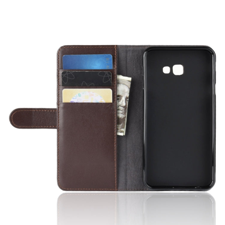 Horizontal Flip Genuine Leather Case for Galaxy J4+ / J4 plus / J415F, with Card Slots & Holder & Wallet