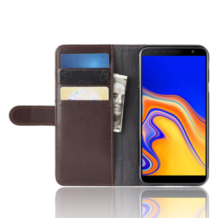 Horizontal Flip Genuine Leather Case for Galaxy J4+ / J4 plus / J415F, with Card Slots & Holder & Wallet