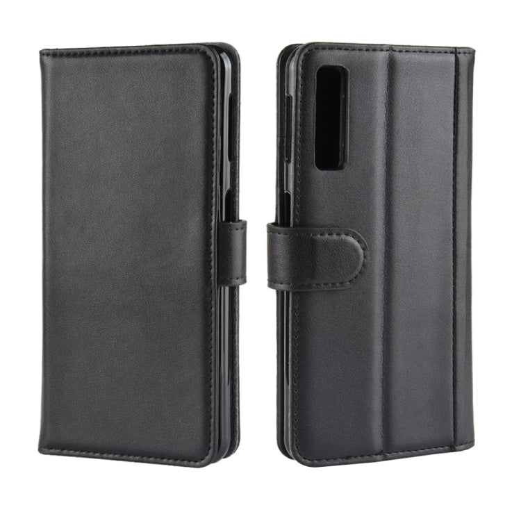 Horizontal Flip Genuine Leather Case for Galaxy A7 (2018) / A750, with Card Slots & Holder & Wallet