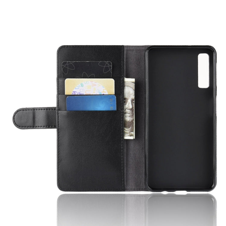 Horizontal Flip Genuine Leather Case for Galaxy A7 (2018) / A750, with Card Slots & Holder & Wallet