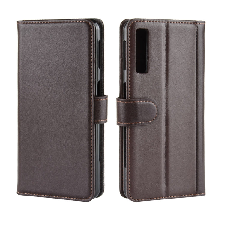 Horizontal Flip Genuine Leather Case for Galaxy A7 (2018) / A750, with Card Slots & Holder & Wallet