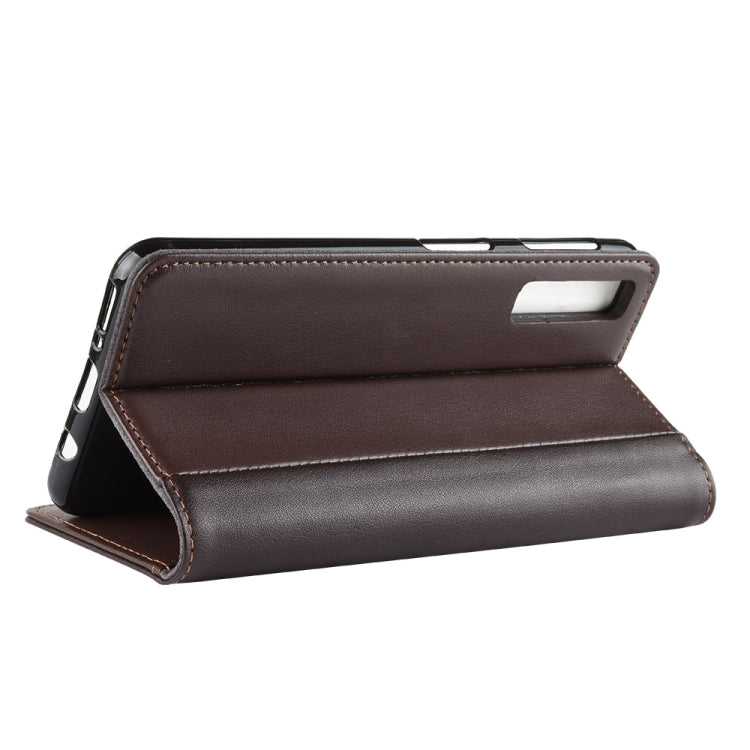 Horizontal Flip Genuine Leather Case for Galaxy A7 (2018) / A750, with Card Slots & Holder & Wallet