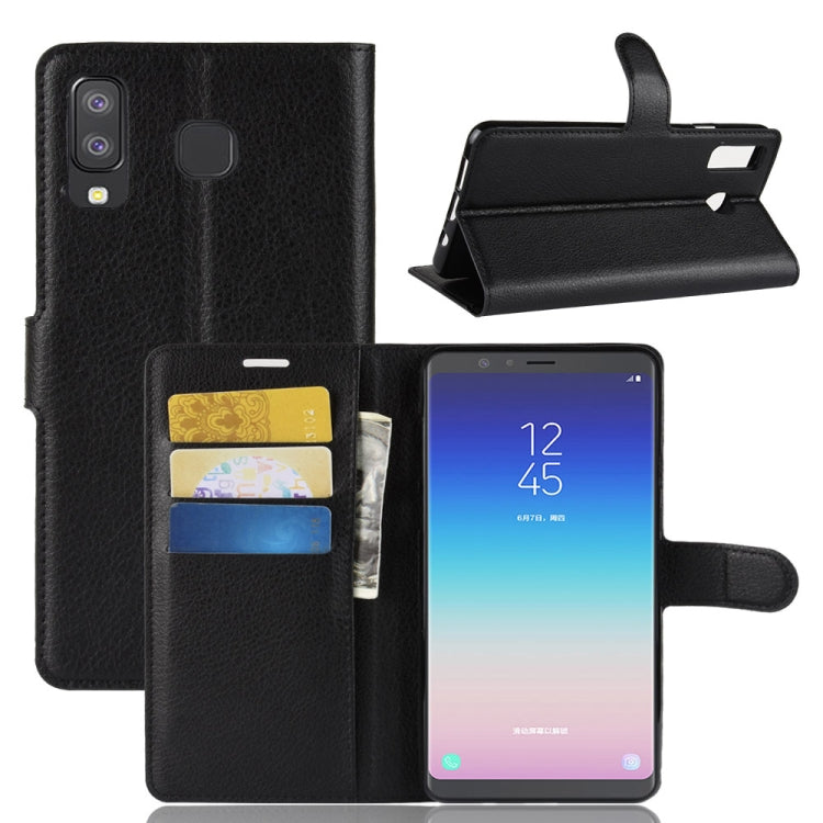 Litchi Texture Horizontal Flip Leather Case for Galaxy A9 Star / A8 Star, with Wallet & Holder & Card Slots