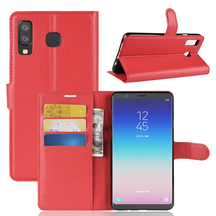 Litchi Texture Horizontal Flip Leather Case for Galaxy A9 Star / A8 Star, with Wallet & Holder & Card Slots