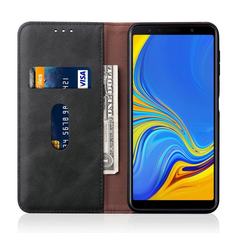Casual Style Retro Crazy Horse Texture Horizontal Flip Leather Case for Galaxy A7 (2018) / A750, with Card Slots & Holder & Wallet