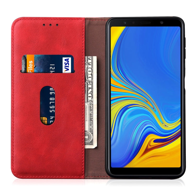 Casual Style Retro Crazy Horse Texture Horizontal Flip Leather Case for Galaxy A7 (2018) / A750, with Card Slots & Holder & Wallet