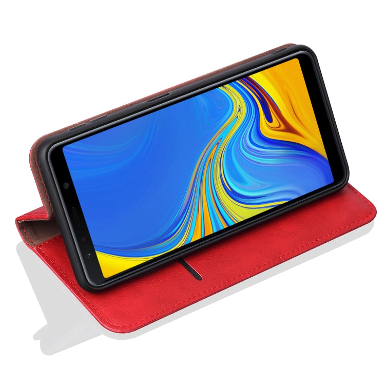 Casual Style Retro Crazy Horse Texture Horizontal Flip Leather Case for Galaxy A7 (2018) / A750, with Card Slots & Holder & Wallet