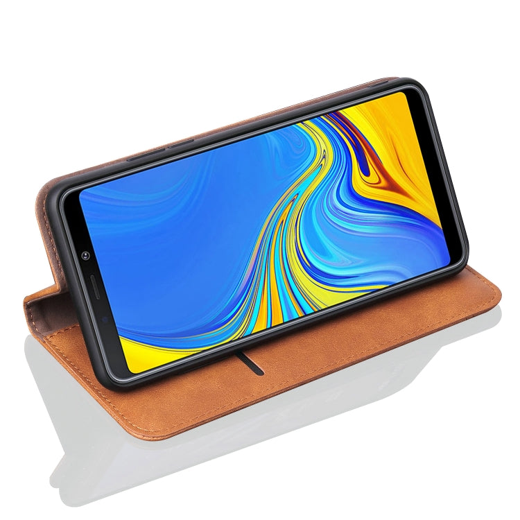 Casual Style Retro Crazy Horse Texture Horizontal Flip Leather Case for Galaxy A9 (2018) / A9s, with Card Slots & Holder & Wallet