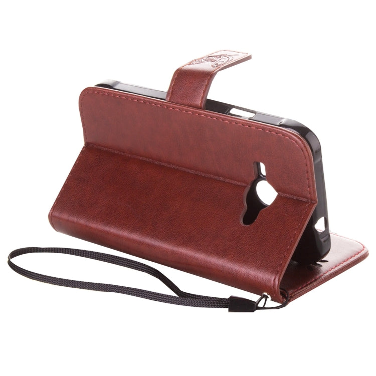 For Galaxy J1 Ace / J110 Crazy Horse Texture Printing Horizontal Flip Leather Case with Holder & Card Slots & Wallet & Lanyard