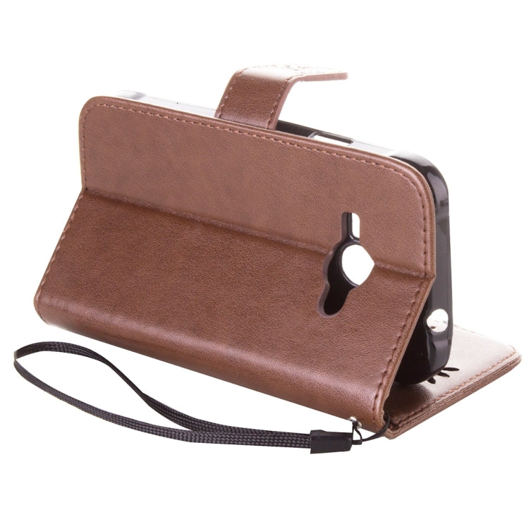 For Galaxy J1 Ace / J110 Crazy Horse Texture Printing Horizontal Flip Leather Case with Holder & Card Slots & Wallet & Lanyard