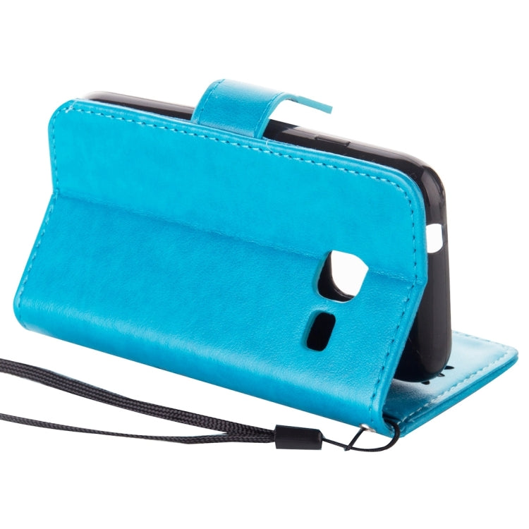 For Galaxy J1 Mini / J105 Crazy Horse Texture Printing Horizontal Flip Leather Case with Holder & Card Slots & Wallet & Lanyard