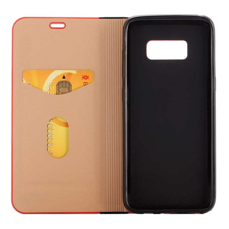 LOUIS for Galaxy S8 Crystal Texture PC Full Coverage Horizontal Flip Leather Case with Holder & Card Slots(Black)