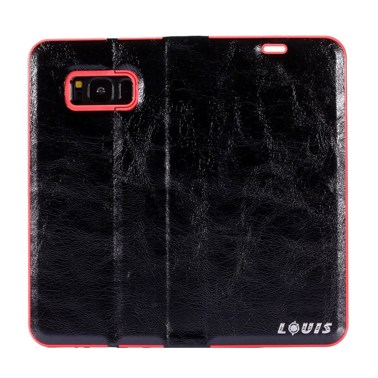 LOUIS for Galaxy S8 + / G9550 Crystal Texture PC Full Coverage Horizontal Flip Leather Case with Holder & Card Slots(Black)