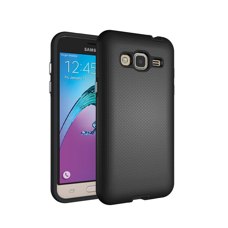 For Galaxy J3 (2016) Ball Texture Anti-slip PC + TPU Protective Back Cover Case