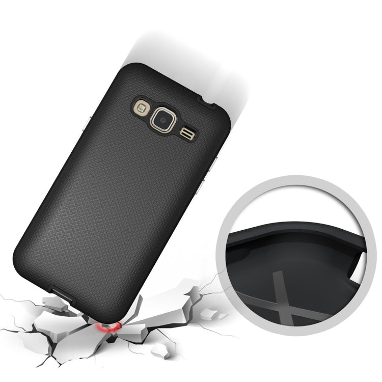 For Galaxy J3 (2016) Ball Texture Anti-slip PC + TPU Protective Back Cover Case