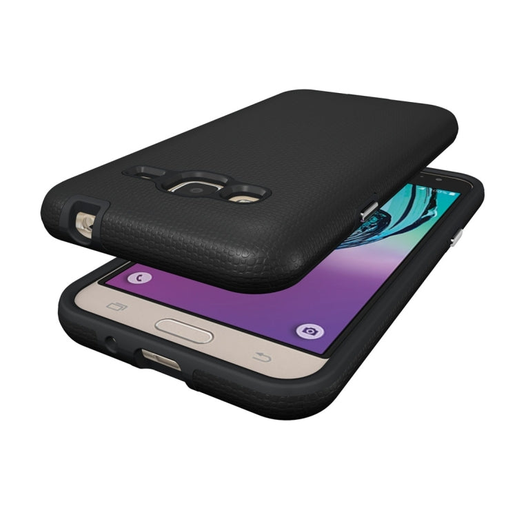 For Galaxy J3 (2016) Ball Texture Anti-slip PC + TPU Protective Back Cover Case