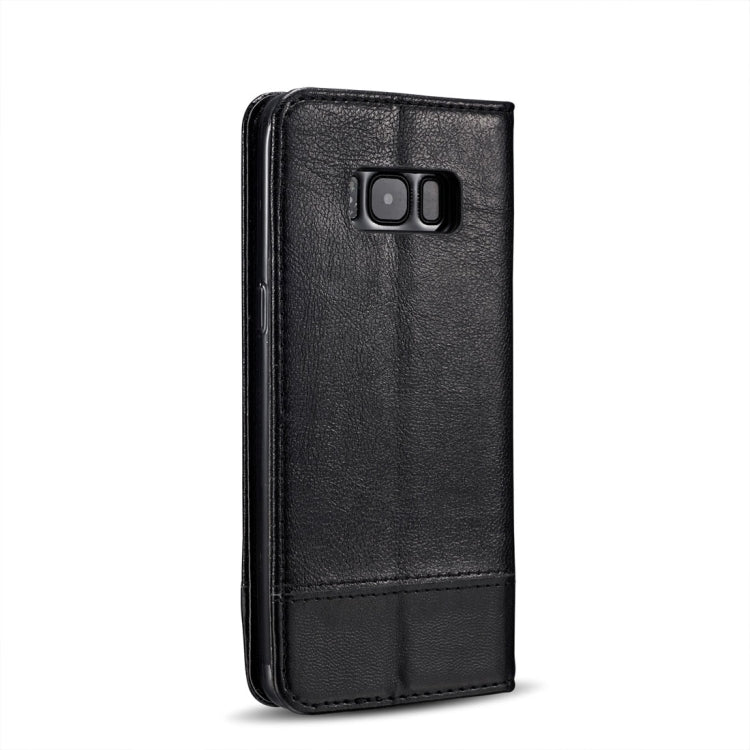 For Galaxy S8 Double-sided Absorption Splicing Horizontal Flip Leather Case with Holder & Card Slots & Lanyard