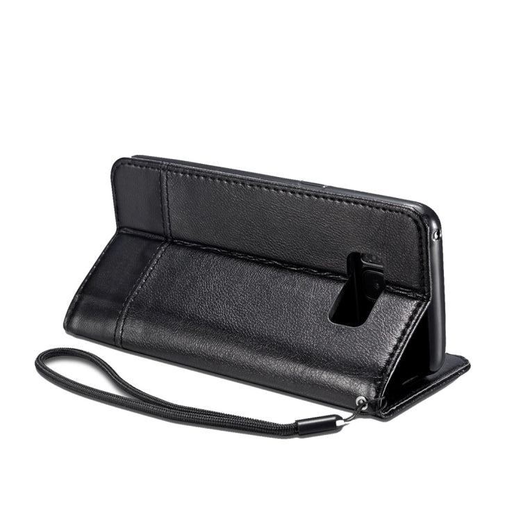 For Galaxy S8 Double-sided Absorption Splicing Horizontal Flip Leather Case with Holder & Card Slots & Lanyard