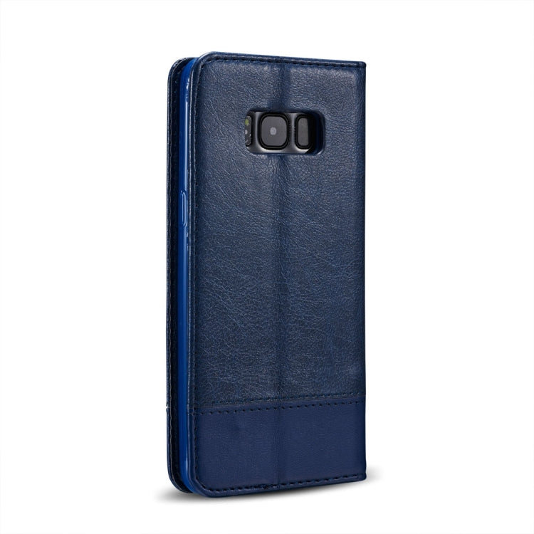For Galaxy S8 Double-sided Absorption Splicing Horizontal Flip Leather Case with Holder & Card Slots & Lanyard