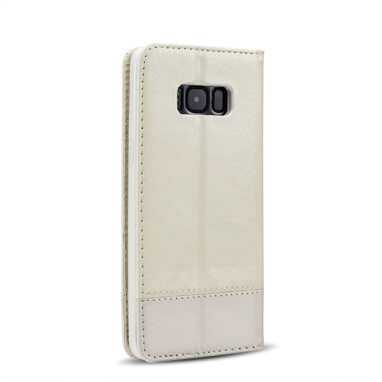 For Galaxy S8 Double-sided Absorption Splicing Horizontal Flip Leather Case with Holder & Card Slots & Lanyard