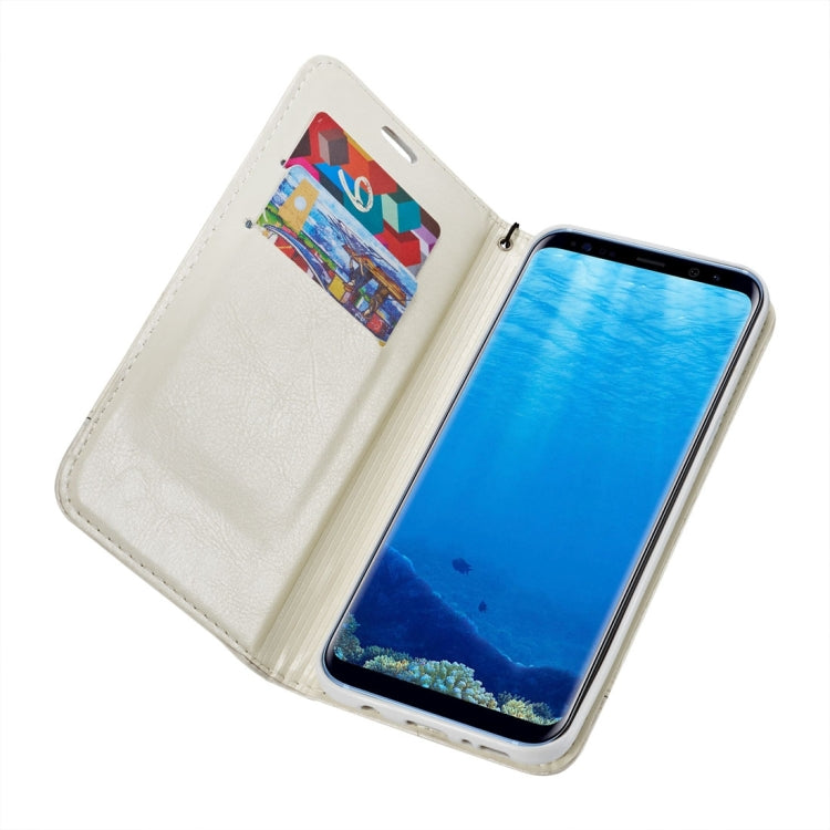 For Galaxy S8 Double-sided Absorption Splicing Horizontal Flip Leather Case with Holder & Card Slots & Lanyard