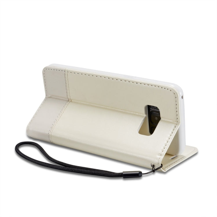For Galaxy S8 Double-sided Absorption Splicing Horizontal Flip Leather Case with Holder & Card Slots & Lanyard