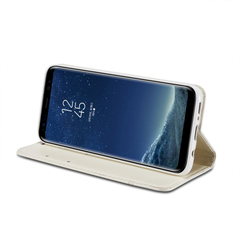 For Galaxy S8 Double-sided Absorption Splicing Horizontal Flip Leather Case with Holder & Card Slots & Lanyard