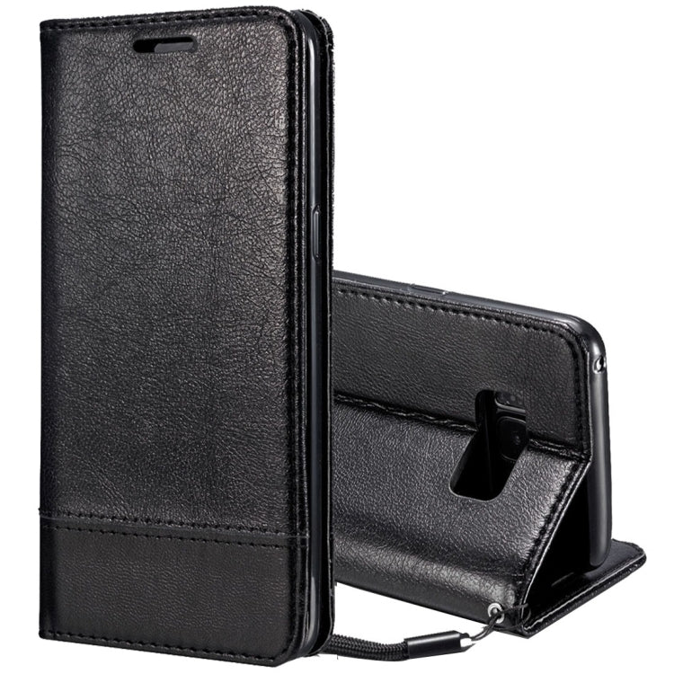 For Galaxy S8 + / G9550 Double-sided Absorption Splicing Horizontal Flip Leather Case with Holder & Card Slots & Lanyard