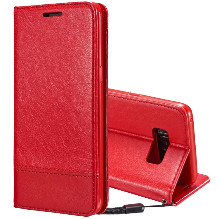 For Galaxy S8 + / G9550 Double-sided Absorption Splicing Horizontal Flip Leather Case with Holder & Card Slots & Lanyard