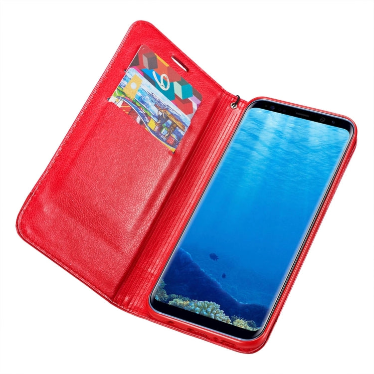 For Galaxy S8 + / G9550 Double-sided Absorption Splicing Horizontal Flip Leather Case with Holder & Card Slots & Lanyard