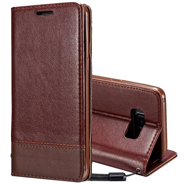 For Galaxy S8 + / G9550 Double-sided Absorption Splicing Horizontal Flip Leather Case with Holder & Card Slots & Lanyard