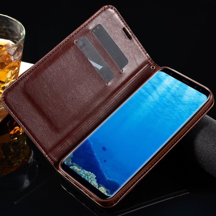 For Galaxy S8 + / G9550 Double-sided Absorption Splicing Horizontal Flip Leather Case with Holder & Card Slots & Lanyard