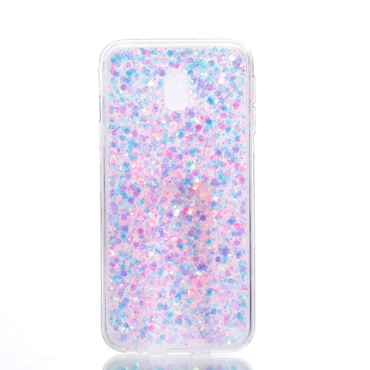 For Galaxy J3 (2017) / J330 ( EU  Version) Colorful Glitter Powder Style Protective Soft Cover