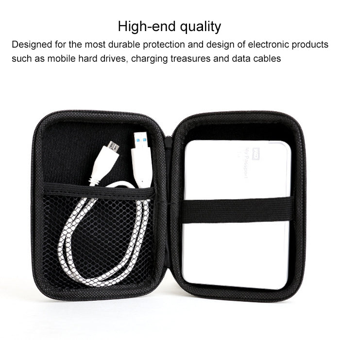 3 in 1 2.5 inch HDD Enclosure Storage Bag + Hard Disk Silicone Case + Micro B USB 3.0 Mobile Hard Disk Data Cable Kit(Black)