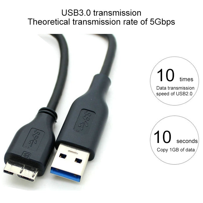 3 in 1 2.5 inch HDD Enclosure Storage Bag + Hard Disk Silicone Case + Micro B USB 3.0 Mobile Hard Disk Data Cable Kit(Black)