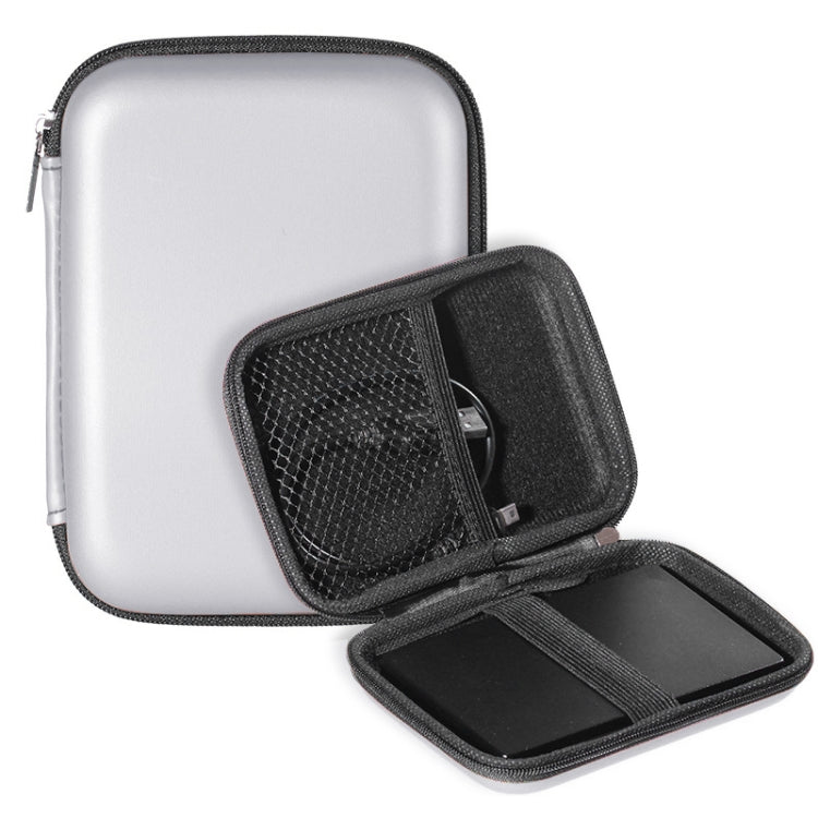 2.5 inch Hard Disk Storage Bag Earphone bag Multi-function Storage Bag, Bag Size: 2.5 inch (Silver)