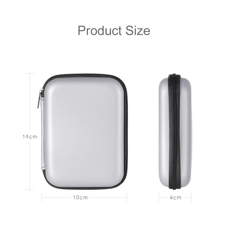 2.5 inch Hard Disk Storage Bag Earphone bag Multi-function Storage Bag, Bag Size: 2.5 inch (Silver)