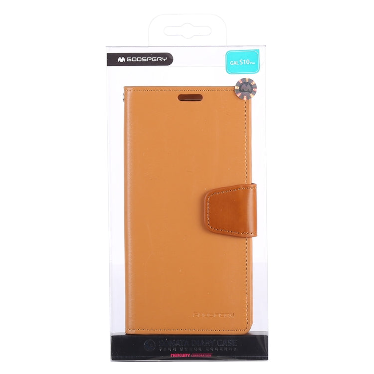 GOOSPERY SONATA DIARY Horizontal Flip Leather Case for Galaxy S10+, with Holder & Card Slots & Wallet