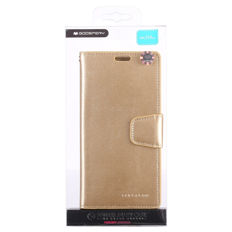 GOOSPERY SONATA DIARY Horizontal Flip Leather Case for Galaxy S10+, with Holder & Card Slots & Wallet