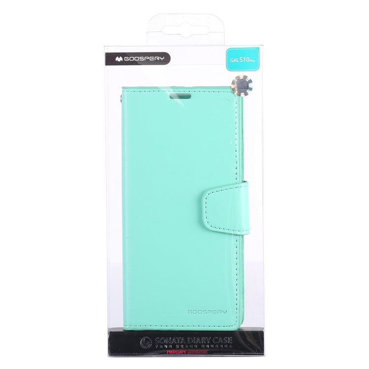 GOOSPERY SONATA DIARY Horizontal Flip Leather Case for Galaxy S10+, with Holder & Card Slots & Wallet