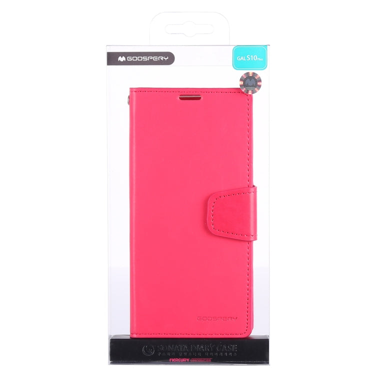 GOOSPERY SONATA DIARY Horizontal Flip Leather Case for Galaxy S10+, with Holder & Card Slots & Wallet